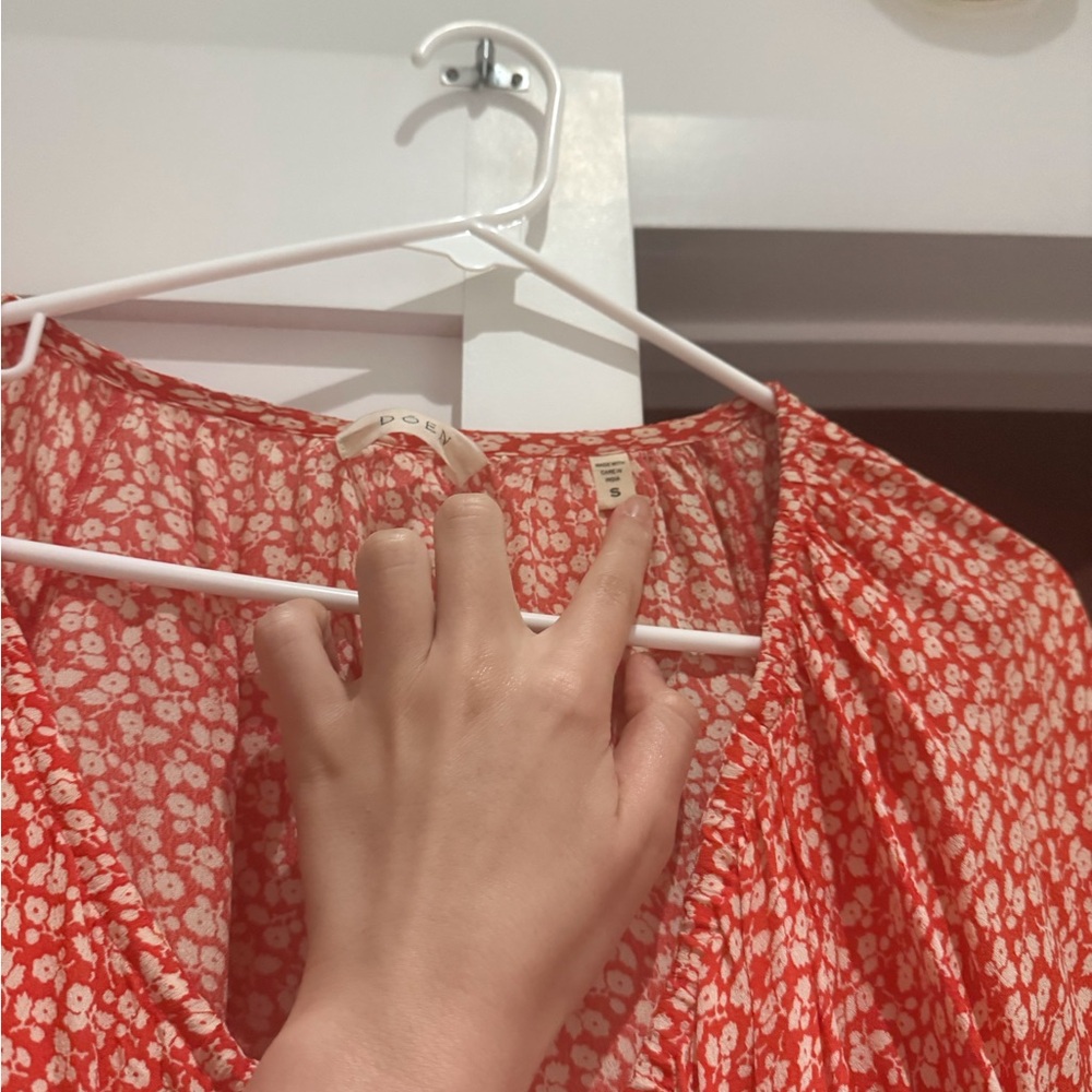 Doen Red and White Floral Dress